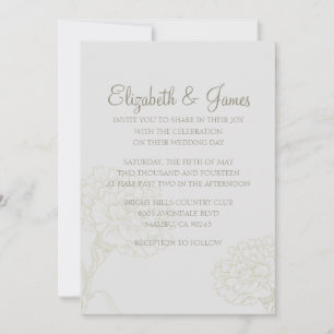 Custom Modern Ivory Wedding Invitations