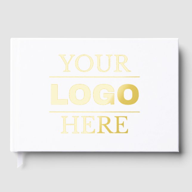 custom modern logo business branded guest book (Front)