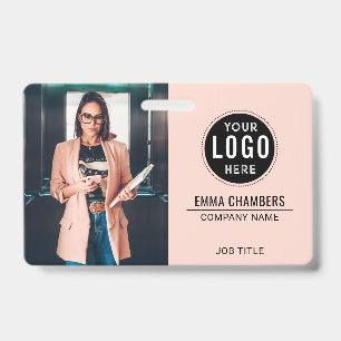 Custom Modern Logo Employee Photo Business ID Badge