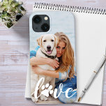 Custom Modern LOVE Pet Photo Paw Print Dog Lover iPhone 12 Pro Case<br><div class="desc">Now you can carry your best friend with you wherever you go with this custom dog pet photo iPhone case . This photo with personalised name design is trendy, elegant, cool and cute. Customise with your favourite dog photo, cat photo, or any pet with paws ! Add name to personalise....</div>