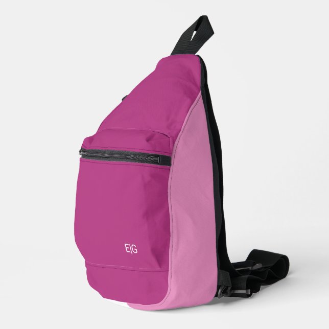 Custom Modern Magenta Minimalist Sling Bag (Right Corner)