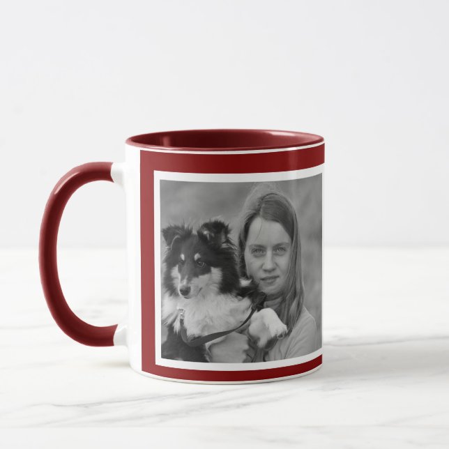 Custom Modern Maroon 2 photo collage Mug (Left)