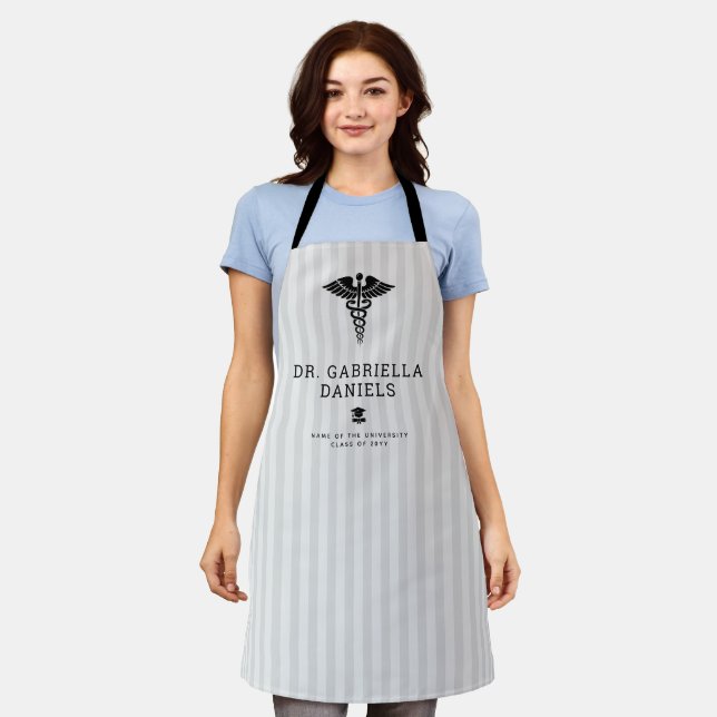 Custom Modern Medical School Doctor Graduation Apron (Worn)
