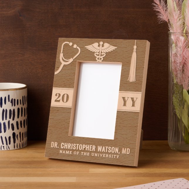 Custom Modern Medical School Doctor Graduation Eng Etched Frames (Left)