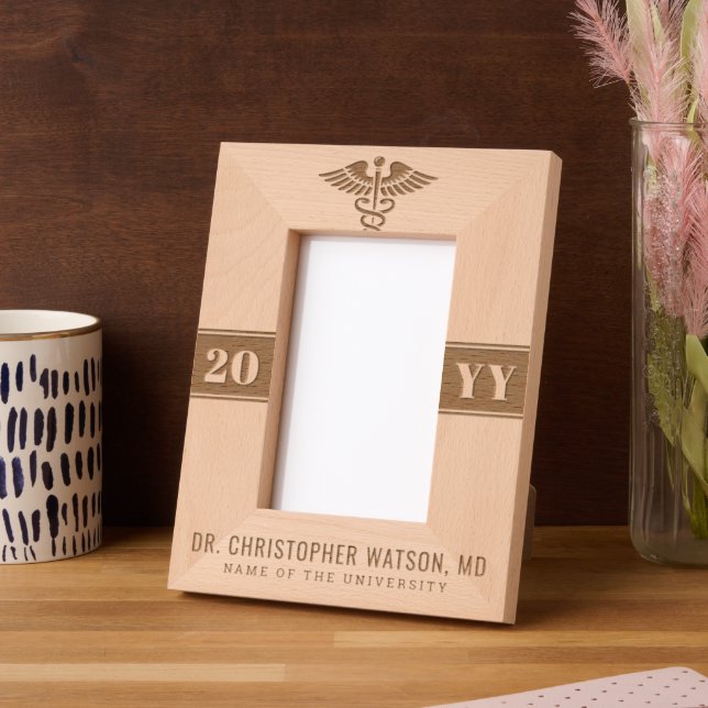 Custom Modern Medical School Doctor Graduation Eng Etched Frames (Left)
