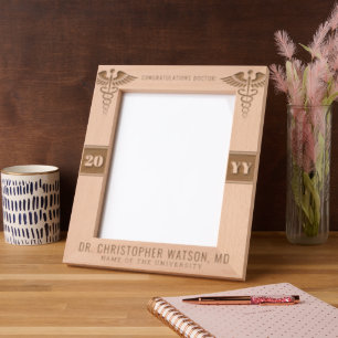 Custom Modern Medical School Doctor Graduation Etched Frames