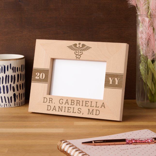 Custom Modern Medical School Doctor Graduation Etched Frames (Left)