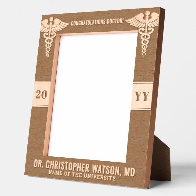 Custom Modern Medical School Doctor Graduation Etched Frames (Left)