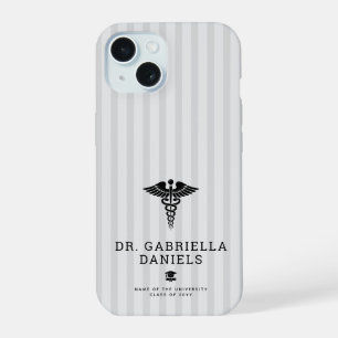 Custom Modern Medical School Doctor Graduation iPhone 15 Case