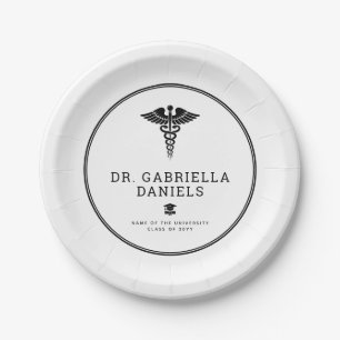 Custom Modern Medical School Doctor Graduation Paper Plate