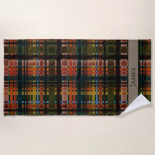 CUSTOM Modern Midcentury Madras Beach Towel