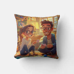 Custom Modern Minimalist Best Friends BFF Photo Cushion