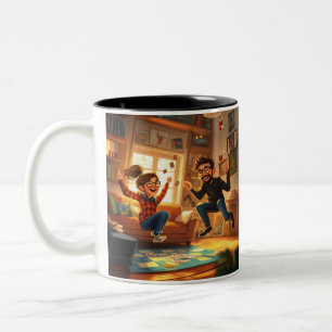 Custom Modern Minimalist Best Friends BFF Photo Two-Tone Coffee Mug