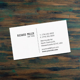 Custom Modern Minimalist, Dark Grey, Business Card
