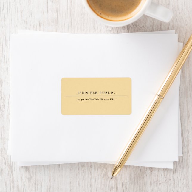 Custom Modern Minimalist Elegant Clean Gold Colour Label (Insitu)