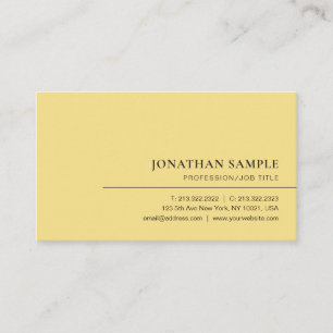 Custom Modern Minimalist Elegant Professional Gold Business Card