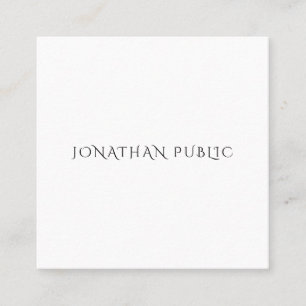 Custom Modern Minimalist Elegant Simple Template Square Business Card