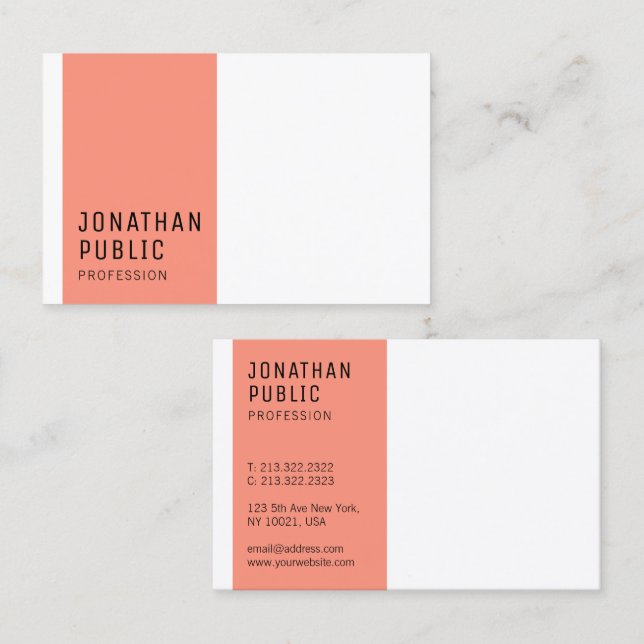 Custom Modern Minimalist Elegant Template Trendy Business Card (Front/Back)