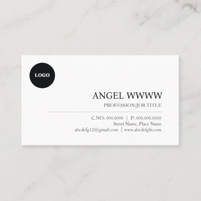 Custom Modern Minimalist Professional Plain  Business Card (Front)
