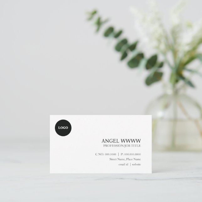 Custom Modern Minimalist Professional Plain  Business Card (Standing Front)