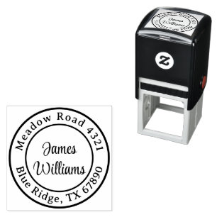  Custom Modern minimalist   Round Return Address Self-inking Stamp