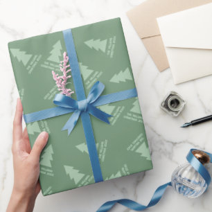 Custom Modern Minimalist Sage Green Christmas Wrapping Paper