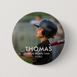 Custom Modern Minimalist Sports Photo Ornament 6 Cm Round Badge