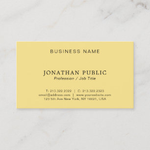 Custom Modern Minimalist Stylish White & Gold Business Card