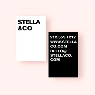 Custom modern minimalist typography business card