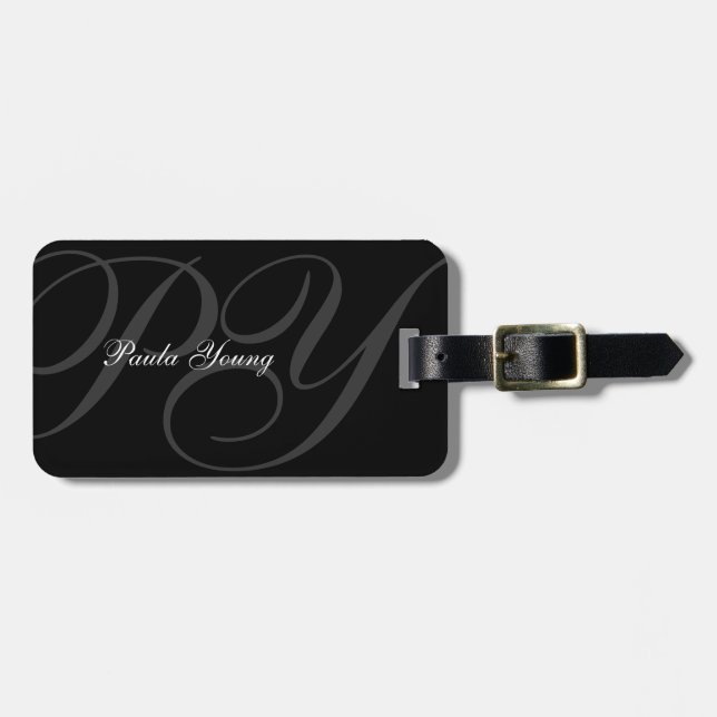 Custom Modern Monogram 2 Luggage Tag (Front Horizontal)
