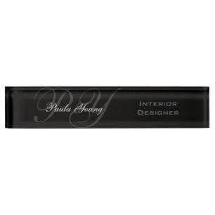 Custom Modern Monogram 2 Nameplate