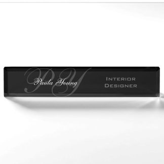 Custom Modern Monogram 2 Nameplate