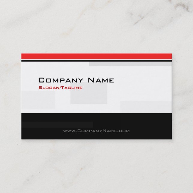 Custom Modern Monogram Black & Red Business Card (Front)