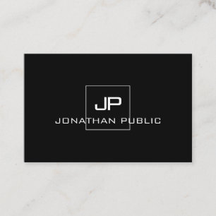 Custom Modern Monogram Black White Template Business Card