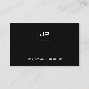 Custom Modern Monogram Elegant Black And White Business Card