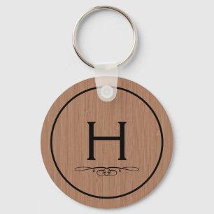 Custom Modern Monogram Key Ring
