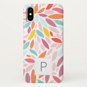 Custom Modern Mosaic Monogram Teal Pink Case-Mate iPhone Case
