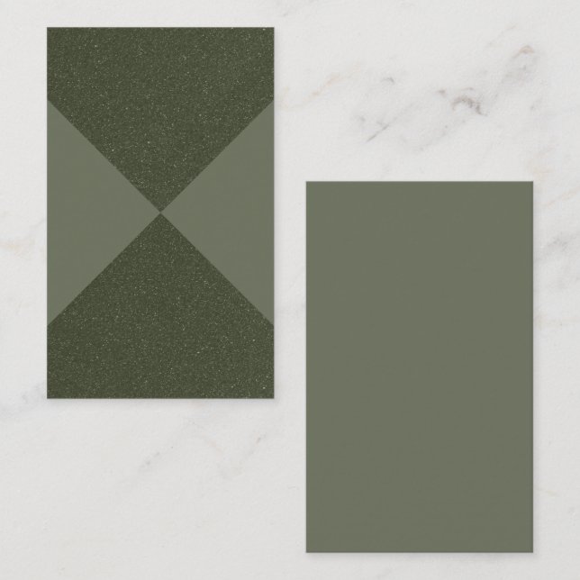 Custom Modern Moss Green Crossed Texture Card (Front/Back)