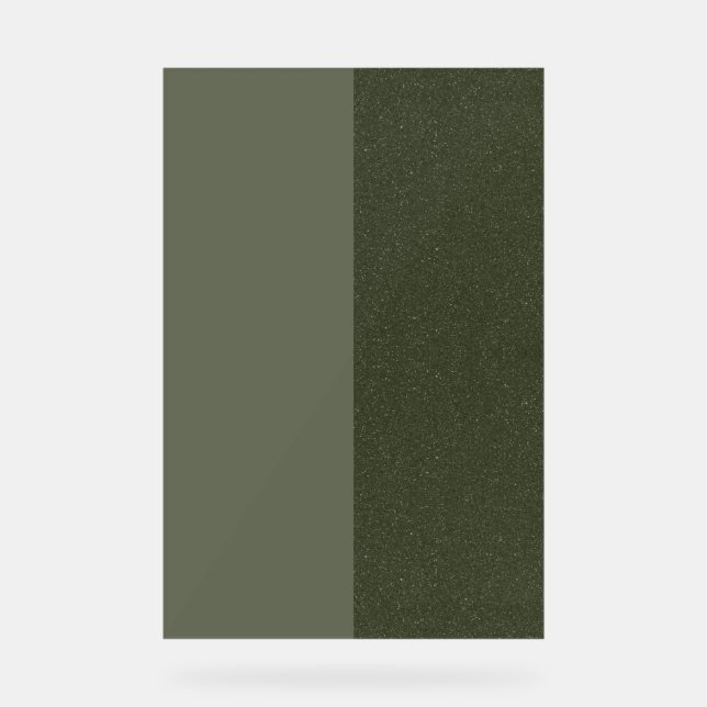Custom Modern Moss Green Dual Texture Acrylic Sign (Front)
