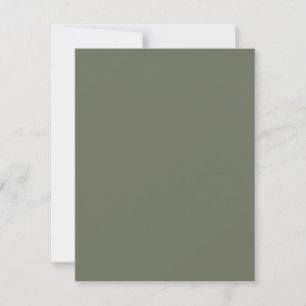 Custom Modern Moss Green Flat Save The Date Card