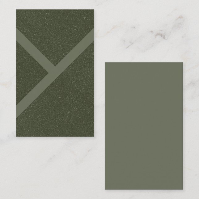 Custom Modern Moss Green Textured Business Card (Front/Back)