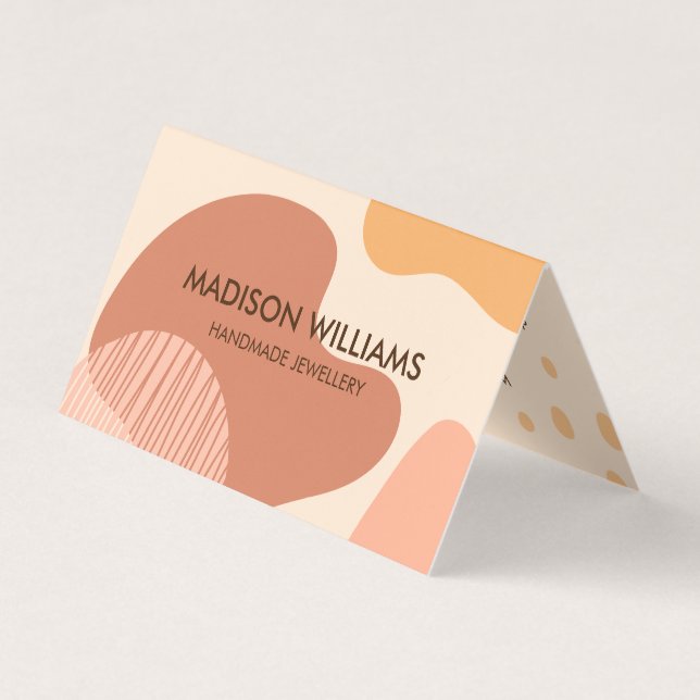 Custom Modern Pastel Round Abstract Pink Shapes  Business Card (Front)