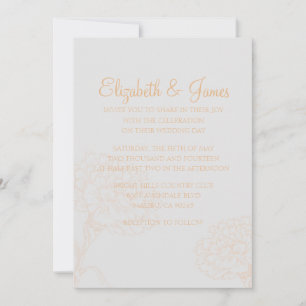 Custom Modern Peach Wedding Invitations