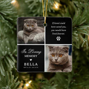 Custom Modern Pet Cat Memorial Photo Ceramic Ornament