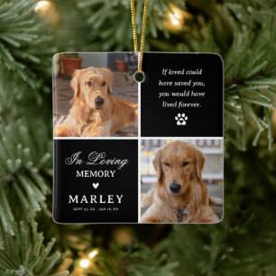 Custom Modern Pet Dog Memorial Photo Ceramic Ornament
