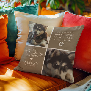 Custom Modern Pet Memorial Photo Cushion