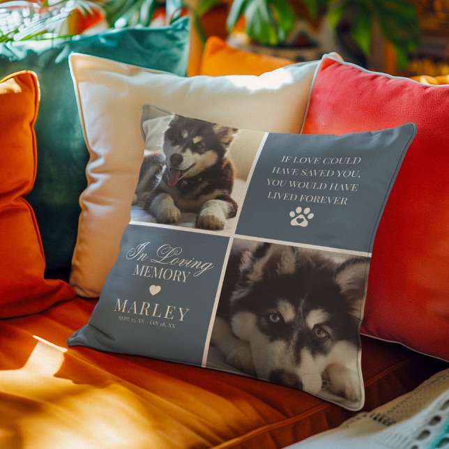 Custom Modern Pet Memorial Photo Cushion (Creator Uploaded)