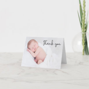 Custom Modern Photo Baby Shower Thank you Card