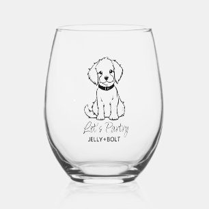 Custom Modern Photo Elegant Dog Stemless Wine Glass