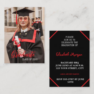 Custom modern Photo Graduation 2026 Enclosure Card